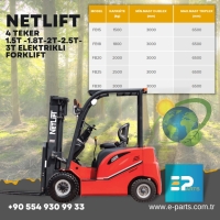 NETLİFT 4 Teker 1.5t -1.8t-2t-2.5t- 3t Elektrikli Forklift
